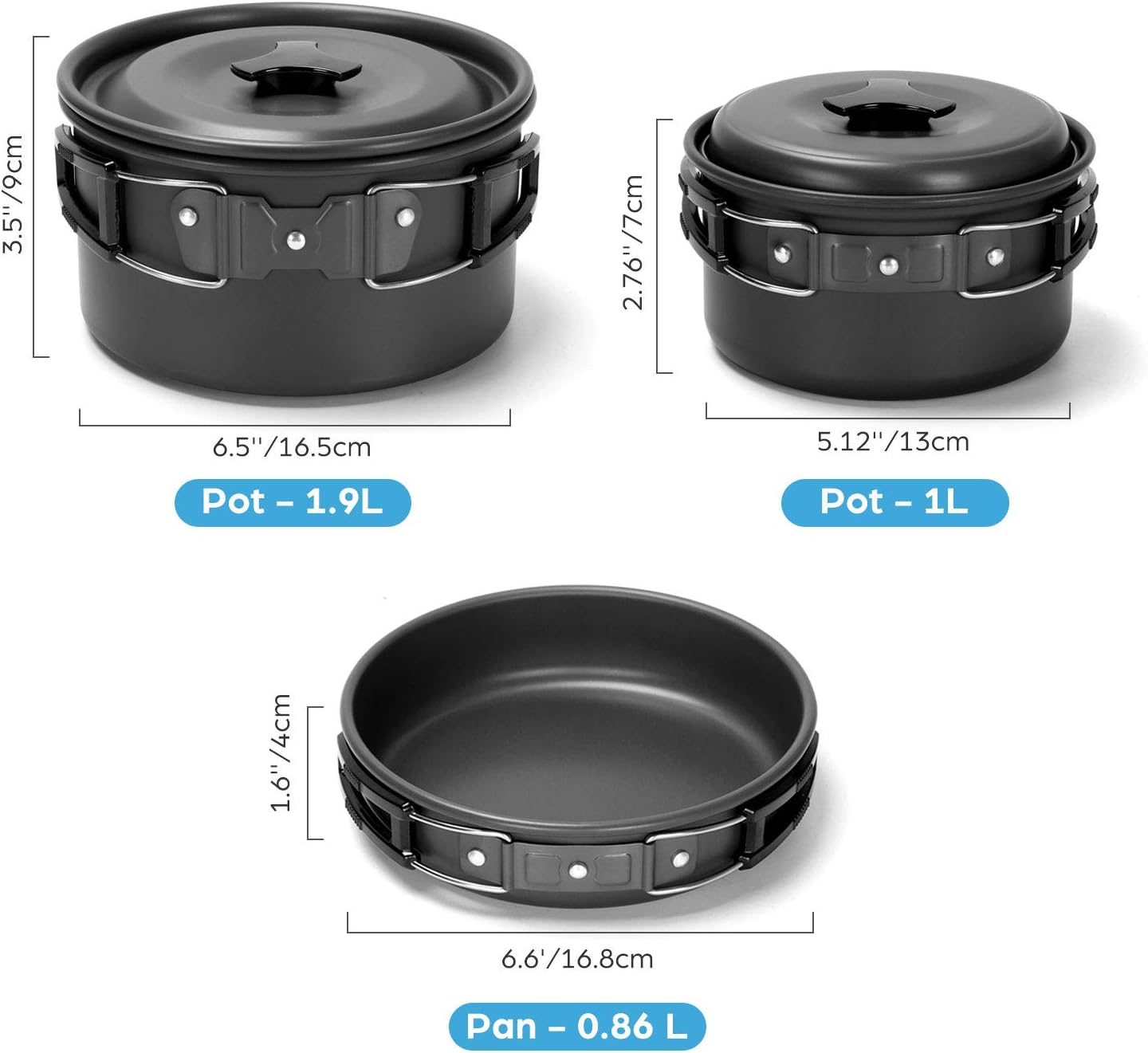 Trailforgie Collapsible Cookware Set (8-Piece)