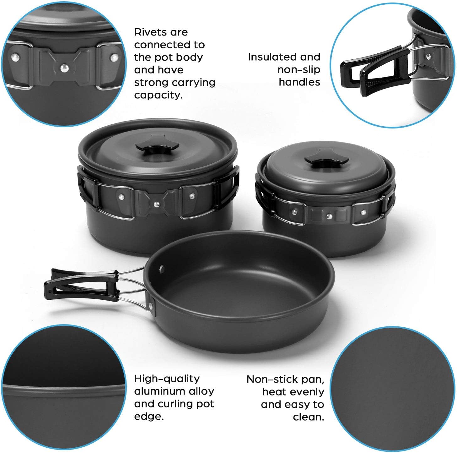 Trailforgie Collapsible Cookware Set (8-Piece)