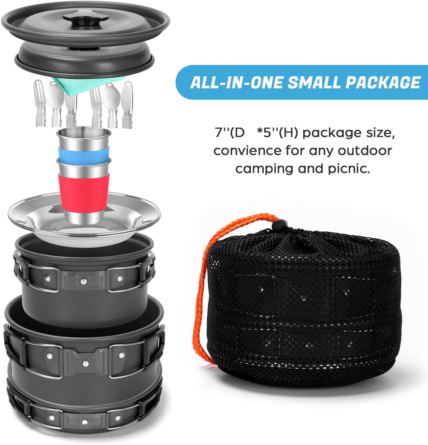 Trailforgie Collapsible Cookware Set (8-Piece)